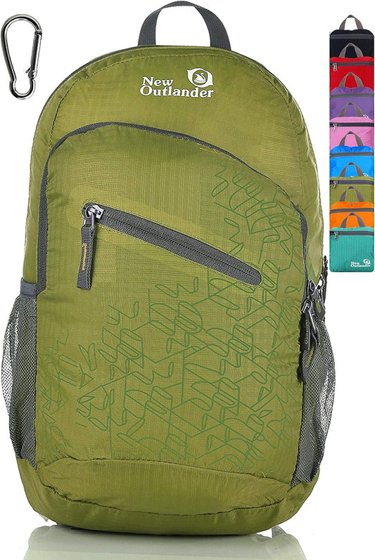 Packable Handy Lightweight Travel Hiking Backpack Daypack-Green-L