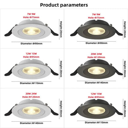 Minimalist ultra-thin spotlight LED embedded COB downlight suitable for thin ceiling household commercial wholesale price