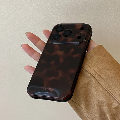 Amber Retro Leopard Print Phone Case For iPhone 17 16 15 14 13 12 11 Pro Max 15 Plus 17Air Shockproof Dustproof Soft Back Cover