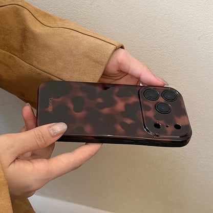 Amber Retro Leopard Print Phone Case For iPhone 17 16 15 14 13 12 11 Pro Max 15 Plus 17Air Shockproof Dustproof Soft Back Cover