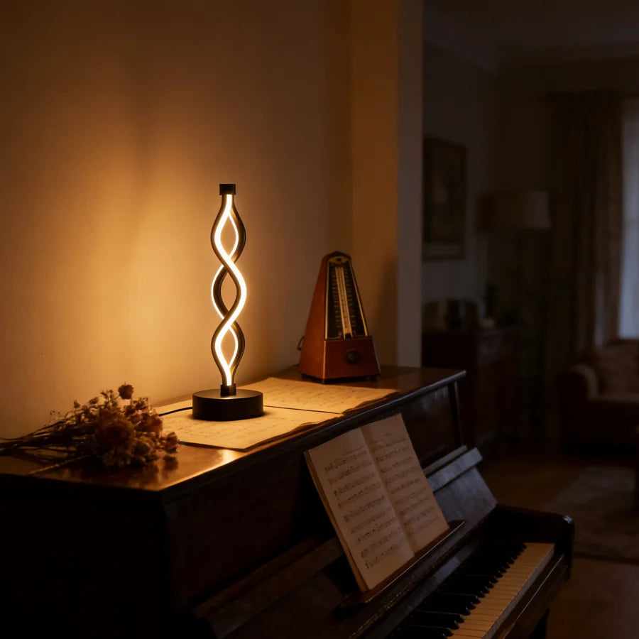 1PC Minimalist Vertical Twist LED Lamp - USB Powered Decorative Night Light for Modern Interiors