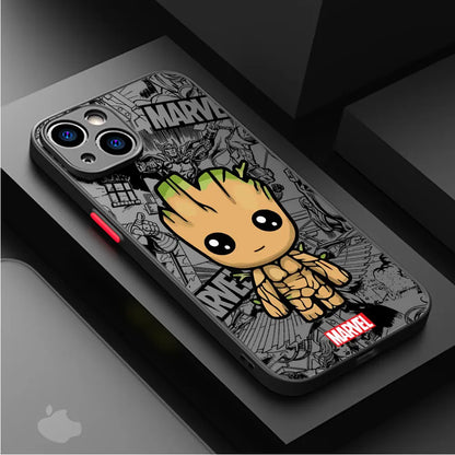 Marvel Groot Spiderman Cartoon Case for iPhone 17 16 Pro 15 17 Pro Max 14 13 12 11 XS 14 Pro Max 16 Plus 14Pro XR 12Pro Cover