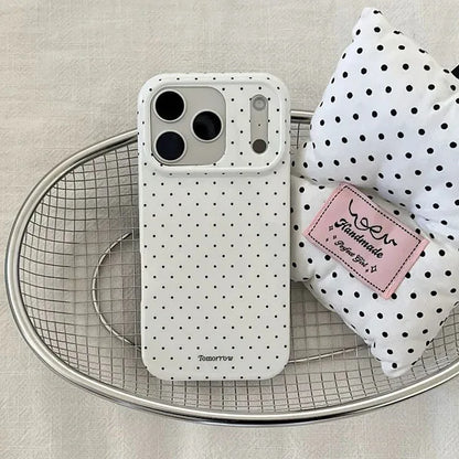 INS Polka Dot Small Fresh Mobile Phone Case for iPhone 17 16 15 14 13 12 Pro Max 11 Ultra Slim Shockproof Cover for iPhone Air