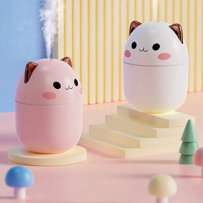 250ml Air Humidifier Cute Kawaiil Aroma Diffuser with Night Light Cool Mist for Bedroom Home Car Plants Purifier Humificador