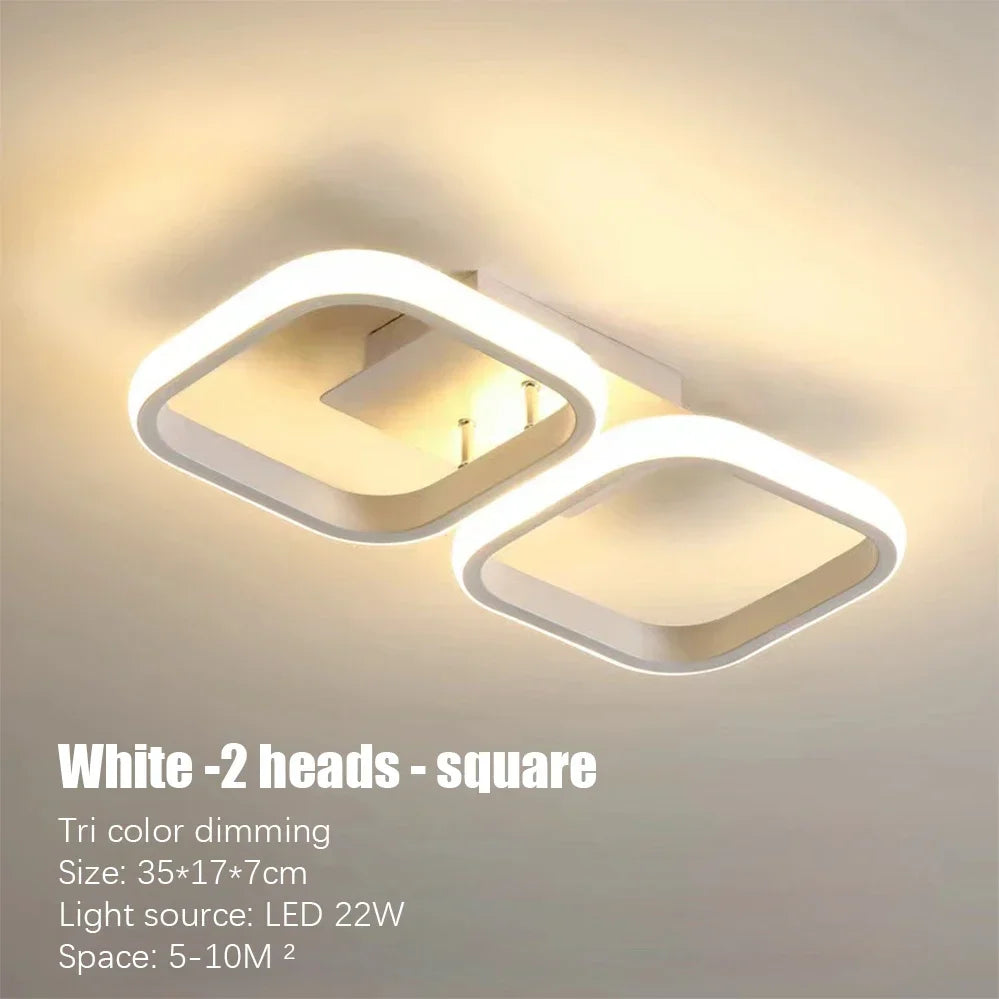 LED Ceiling Lamp Minimalist Home Decor Fixtures Modern LED Double Round Black Ceiling Lights White Light/warm Ligh/Neutral light