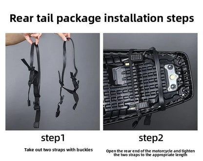 Motorbike Touring Luggage Multifunctional Hard Shell Tail Bag Waterproof Rear Seat Shoulder Crossbody For Motorcycle