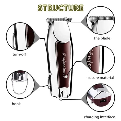 Hair Clipper Rechargeable Cordless Trimmer for Men Grooming Professional Electric Beard Hair Cutting Machine Edge Hair Clipper