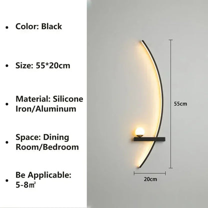 Modern LED Wall Lamps Minimalist Stripes Wall Sconce Decorative for Bedroom Bedside Home Living Room Background Lighting Luster