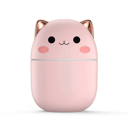 250ml Air Humidifier Cute Kawaiil Aroma Diffuser with Night Light Cool Mist for Bedroom Home Car Plants Purifier Humificador