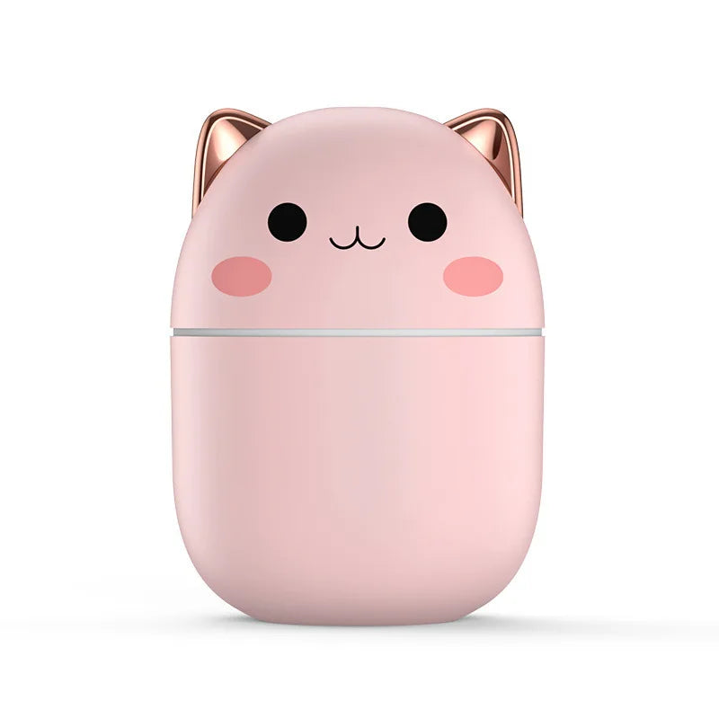 250ml Air Humidifier Cute Kawaiil Aroma Diffuser with Night Light Cool Mist for Bedroom Home Car Plants Purifier Humificador