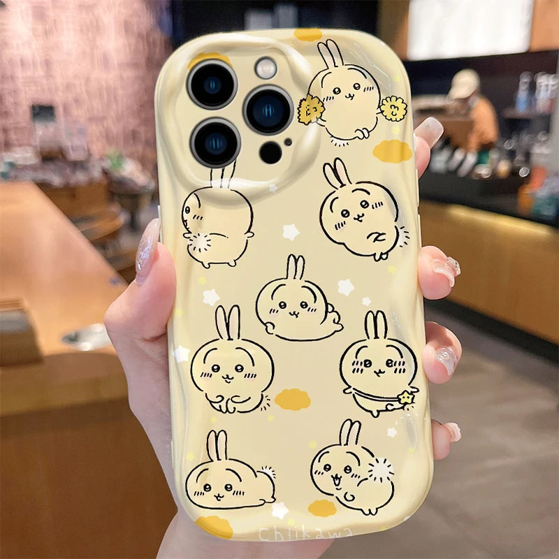 Adorable Plump Rabbit C-Chiikawas Usagi Case for iPhone 17 Air 16 E 15 14 Plus 13 12 Mini 11 Pro Max Shockproof Covers Funda