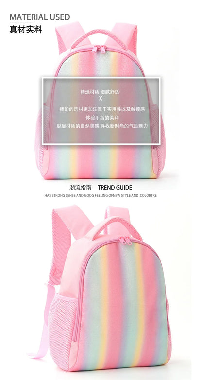 Feihong Cross-border Children's Backpack Primary School Student Rainbow School Bag Children's Backpack Travel Lightweight Casual
