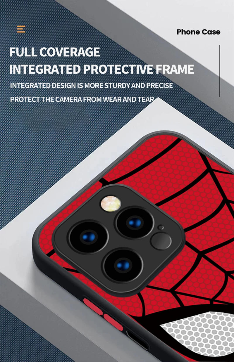 Marvel Spider Man Cool Phone Phone Case for iPhone 17 Air 15 16E 16 14 13 12 11 Pro Max XR 7 8 Plus SE 2020 Matte PC Back Cover