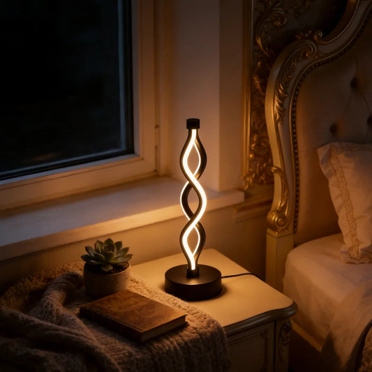 1PC Minimalist Vertical Twist LED Lamp - USB Powered Decorative Night Light for Modern Interiors