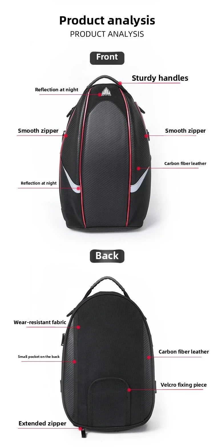 Motorbike Touring Luggage Multifunctional Hard Shell Tail Bag Waterproof Rear Seat Shoulder Crossbody For Motorcycle