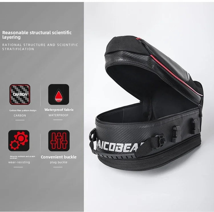 Motorbike Touring Luggage Multifunctional Hard Shell Tail Bag Waterproof Rear Seat Shoulder Crossbody For Motorcycle