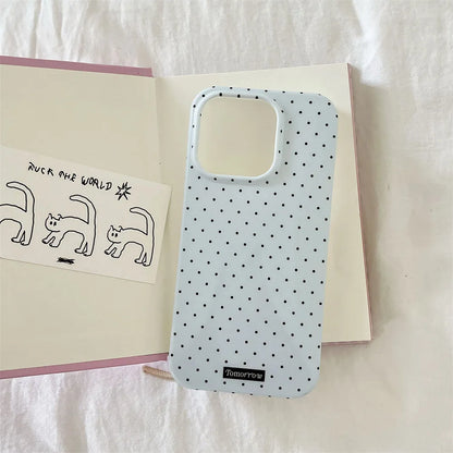 INS Polka Dot Small Fresh Mobile Phone Case for iPhone 17 16 15 14 13 12 Pro Max 11 Ultra Slim Shockproof Cover for iPhone Air