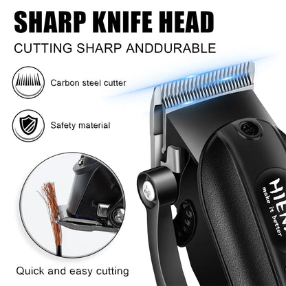 HYN-222 Professional Hair Clippers 5V1A Rechargeable Hair Trimmer Stainless Steel Blade Black Washable Head For Men Styling Tool