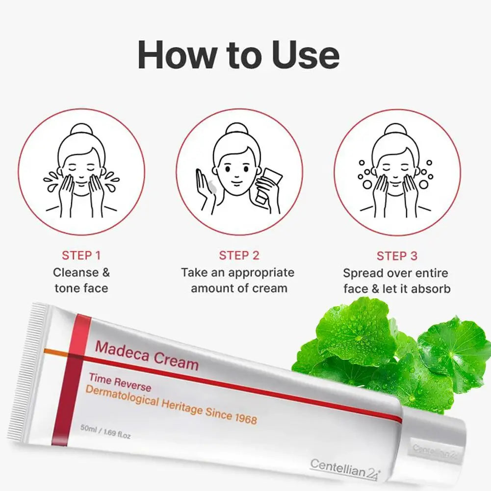 Centella Madeca Time Reverse Face Cream 50ml Anti-Aging Moisturizer Reduces Wrinkles Firms Hydrates Mature Dry Skin