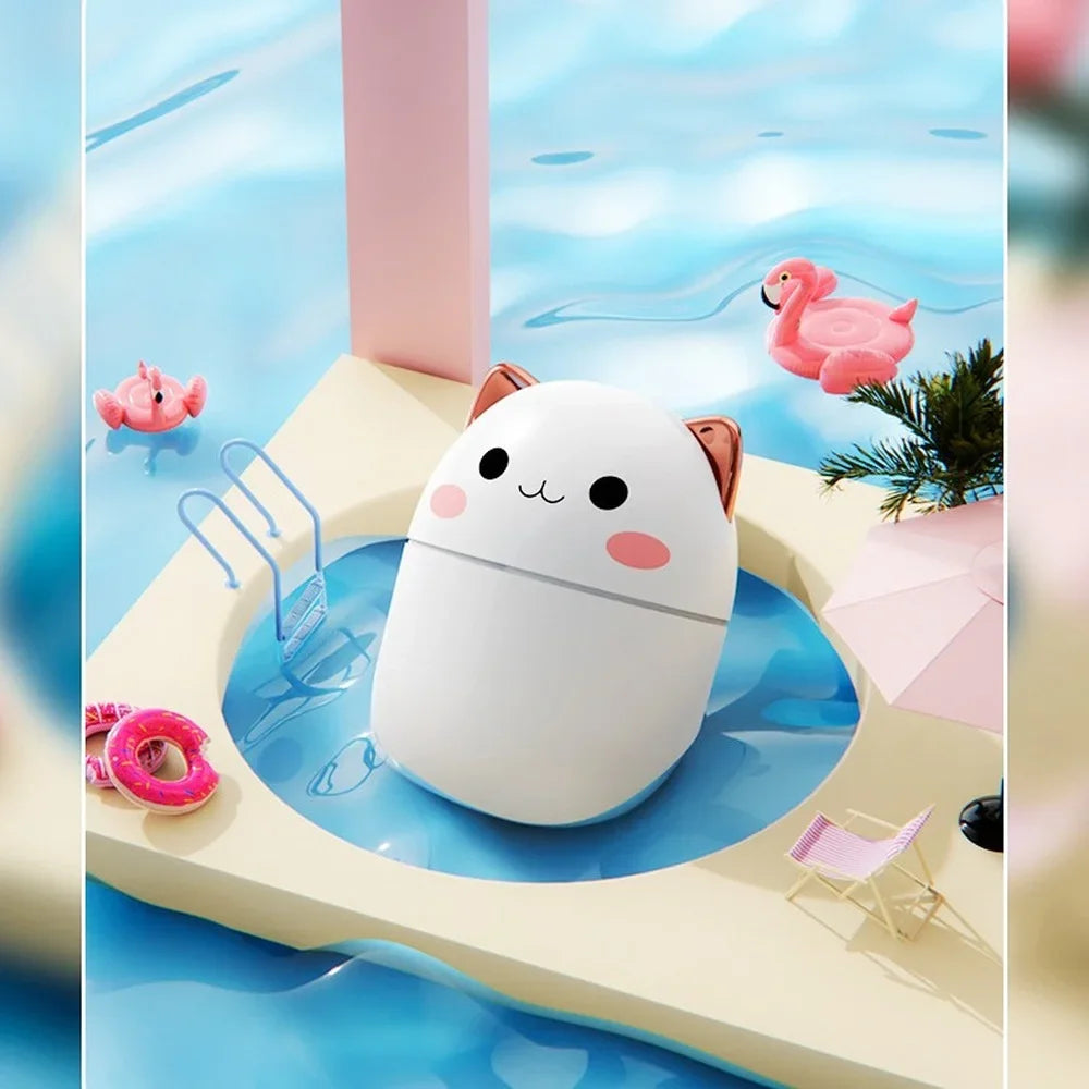 250ml Air Humidifier Cute Kawaiil Aroma Diffuser with Night Light Cool Mist for Bedroom Home Car Plants Purifier Humificador
