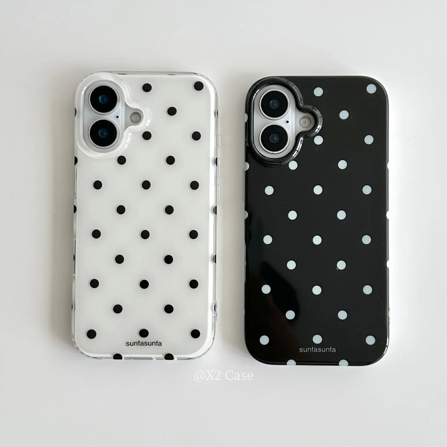Minimalist Black And White Polka Dots Phone Case For iPhone 17 16 15 14 13 12 11 Pro MAX Plus Y2K Shockproof Dustproof Cover