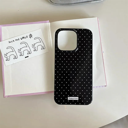 INS Polka Dot Small Fresh Mobile Phone Case for iPhone 17 16 15 14 13 12 Pro Max 11 Ultra Slim Shockproof Cover for iPhone Air