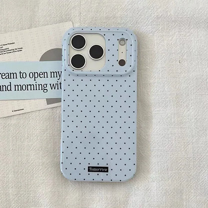 INS Polka Dot Small Fresh Mobile Phone Case for iPhone 17 16 15 14 13 12 Pro Max 11 Ultra Slim Shockproof Cover for iPhone Air