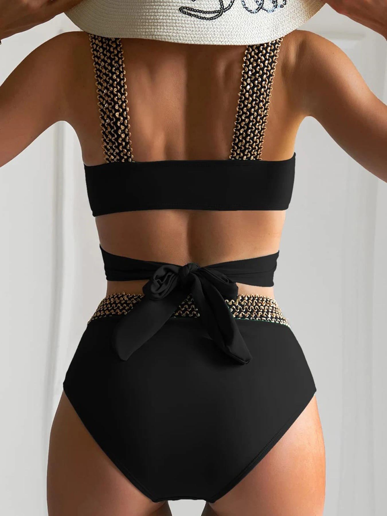 2026 New Sexy Cross High Waist Bikini Set Push Up Swimwear Women Swimsuit Female Flash Patchwork Bathing Suits Beachwear Bathers