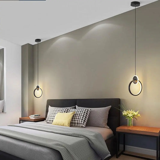 Modern Minimalist LED Interlocking Rings Pendant Light, Adjustable Acrylic & Iron Metal Hanging Lamp, Dimmable 3 Color Temperatu