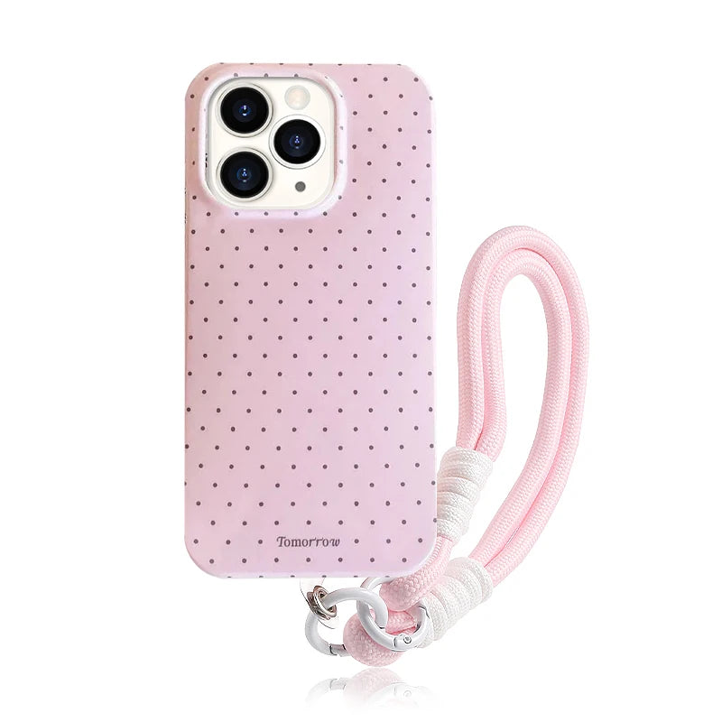 INS Polka Dot Small Fresh Mobile Phone Case for iPhone 17 16 15 14 13 12 Pro Max 11 Ultra Slim Shockproof Cover for iPhone Air