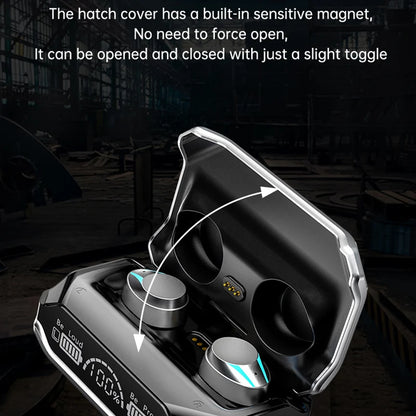 #M41 Bluetooth Earphones Wireless Headphones Smart Touch Digital Display Stereo Sound Earbuds With Colour Light Magnetic Suction