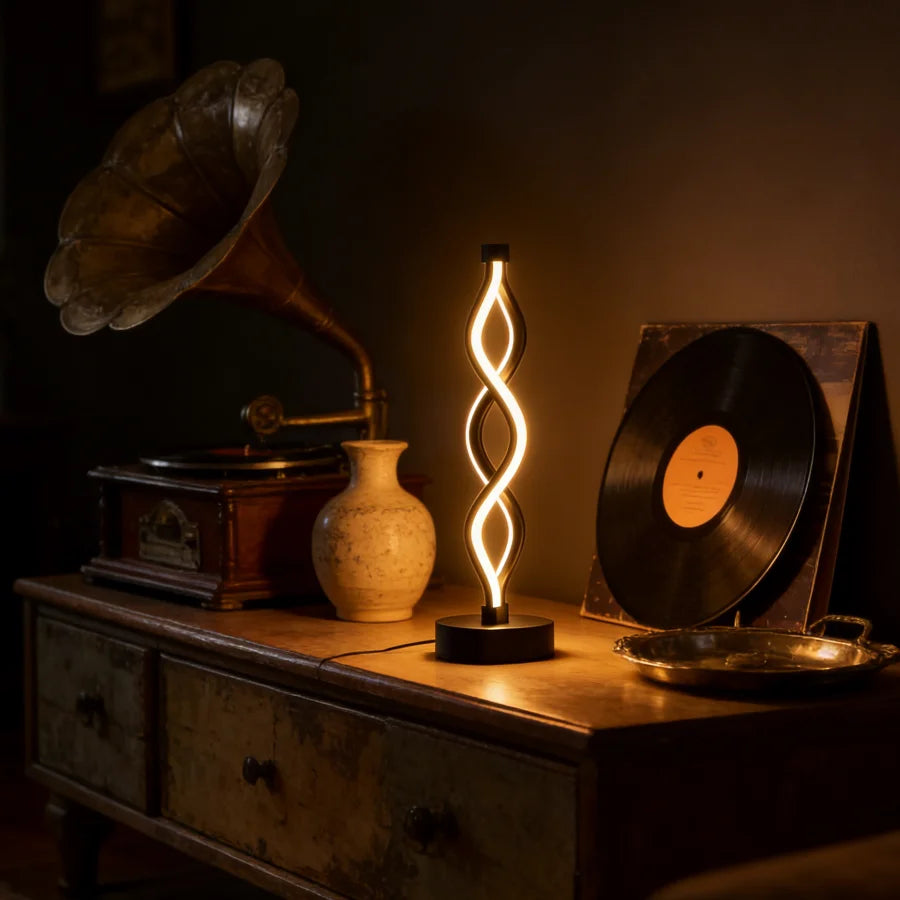 1PC Minimalist Vertical Twist LED Lamp - USB Powered Decorative Night Light for Modern Interiors