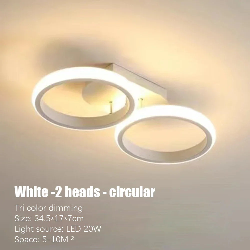 LED Ceiling Lamp Minimalist Home Decor Fixtures Modern LED Double Round Black Ceiling Lights White Light/warm Ligh/Neutral light