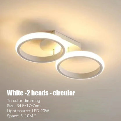 LED Ceiling Lamp Minimalist Home Decor Fixtures Modern LED Double Round Black Ceiling Lights White Light/warm Ligh/Neutral light