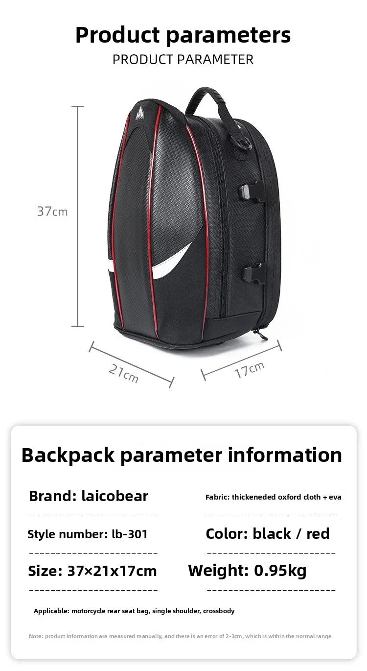 Motorbike Touring Luggage Multifunctional Hard Shell Tail Bag Waterproof Rear Seat Shoulder Crossbody For Motorcycle