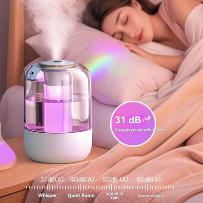 Colorful Silent Humidifier with Aroma Diffuser, 2L Large Capacity Fog Spray, Home Humidifier for Bedroom andormitory, Moisturizi