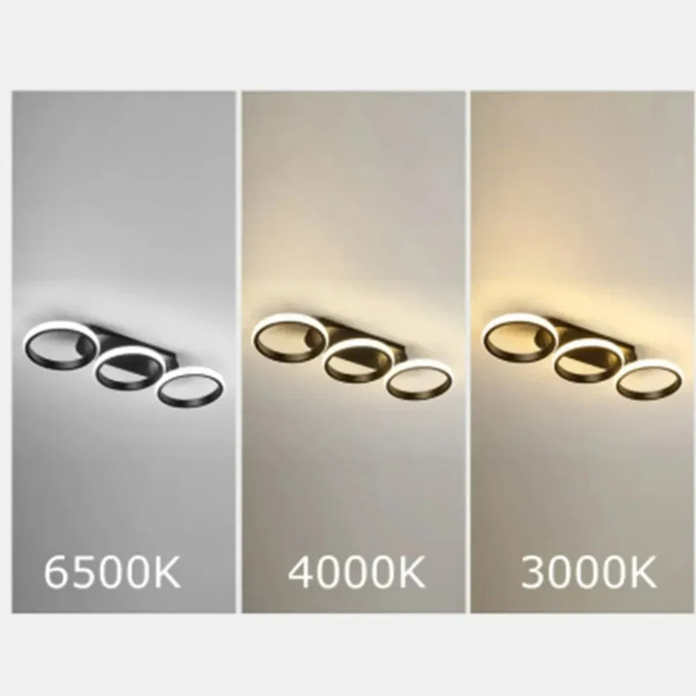 LED Ceiling Lamp Minimalist Home Decor Fixtures Modern LED Double Round Black Ceiling Lights White Light/warm Ligh/Neutral light