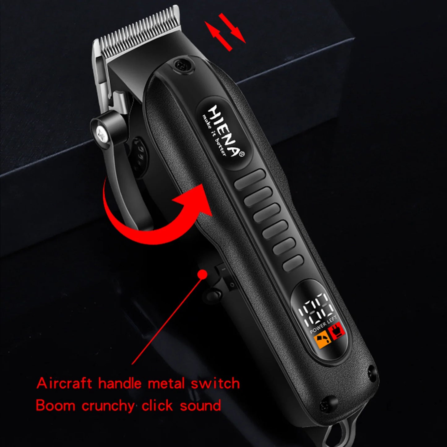 HYN-222 Professional Hair Clippers 5V1A Rechargeable Hair Trimmer Stainless Steel Blade Black Washable Head For Men Styling Tool