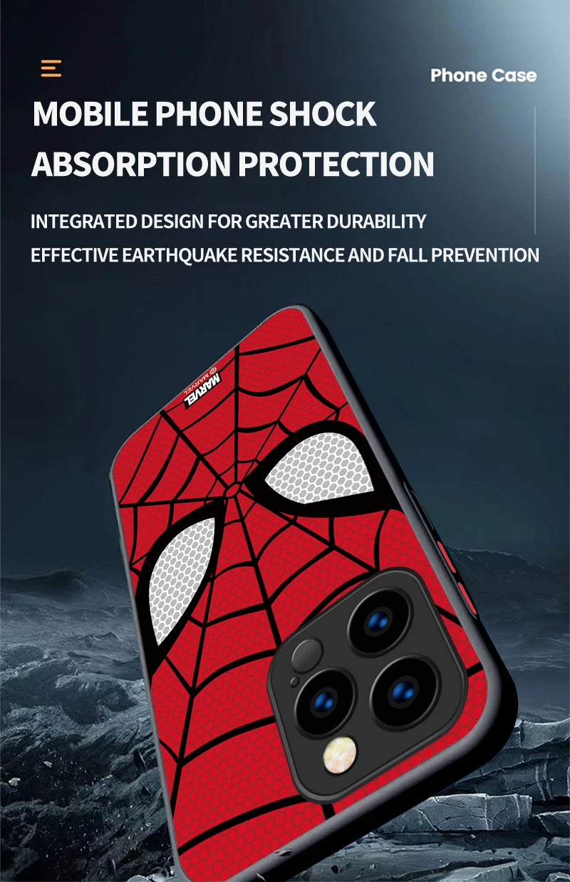 Marvel Spider Man Cool Phone Phone Case for iPhone 17 Air 15 16E 16 14 13 12 11 Pro Max XR 7 8 Plus SE 2020 Matte PC Back Cover