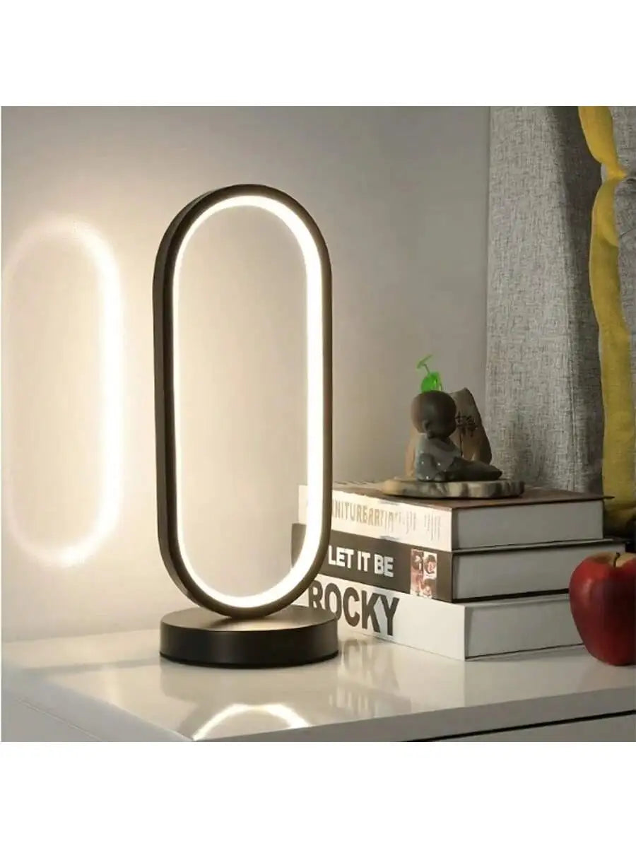 LED creative minimalist circular table lamp, Nordic modern bedroom bedside lamp, innovative European table lamp, study light
