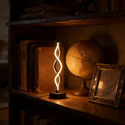1PC Minimalist Vertical Twist LED Lamp - USB Powered Decorative Night Light for Modern Interiors