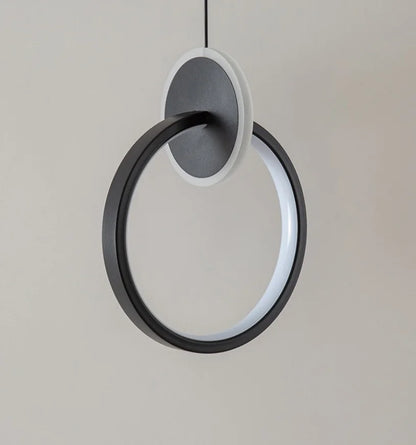 Modern Minimalist LED Interlocking Rings Pendant Light, Adjustable Acrylic & Iron Metal Hanging Lamp, Dimmable 3 Color Temperatu
