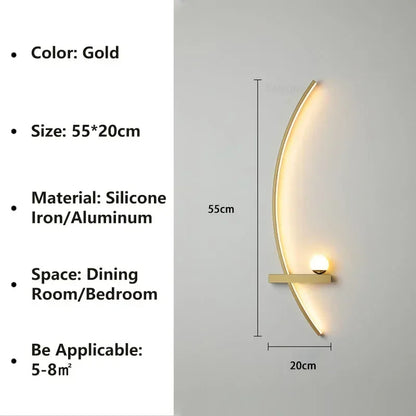 Modern LED Wall Lamps Minimalist Stripes Wall Sconce Decorative for Bedroom Bedside Home Living Room Background Lighting Luster