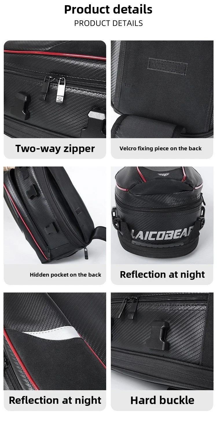 Motorbike Touring Luggage Multifunctional Hard Shell Tail Bag Waterproof Rear Seat Shoulder Crossbody For Motorcycle