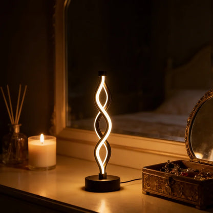 1PC Minimalist Vertical Twist LED Lamp - USB Powered Decorative Night Light for Modern Interiors