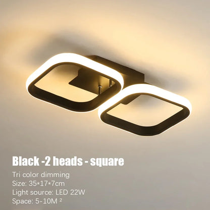 LED Ceiling Lamp Minimalist Home Decor Fixtures Modern LED Double Round Black Ceiling Lights White Light/warm Ligh/Neutral light
