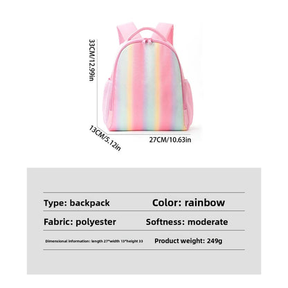 Feihong Cross-border Children's Backpack Primary School Student Rainbow School Bag Children's Backpack Travel Lightweight Casual