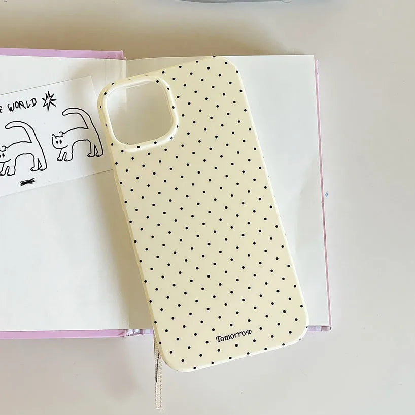 INS Polka Dot Small Fresh Mobile Phone Case for iPhone 17 16 15 14 13 12 Pro Max 11 Ultra Slim Shockproof Cover for iPhone Air