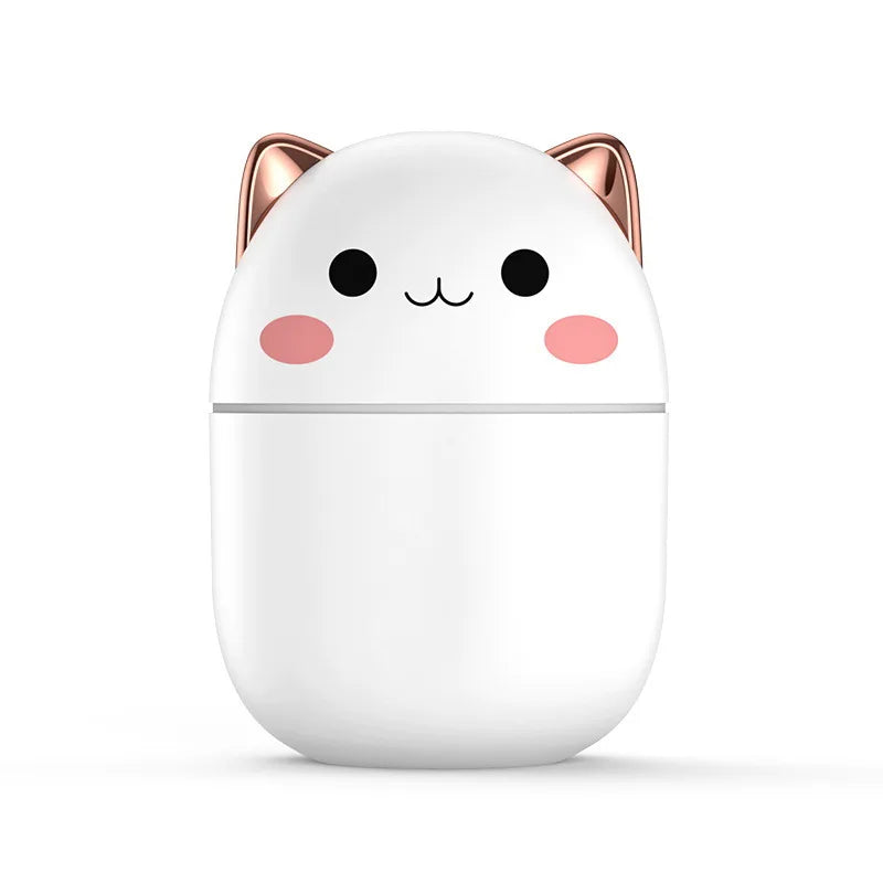 250ml Air Humidifier Cute Kawaiil Aroma Diffuser with Night Light Cool Mist for Bedroom Home Car Plants Purifier Humificador